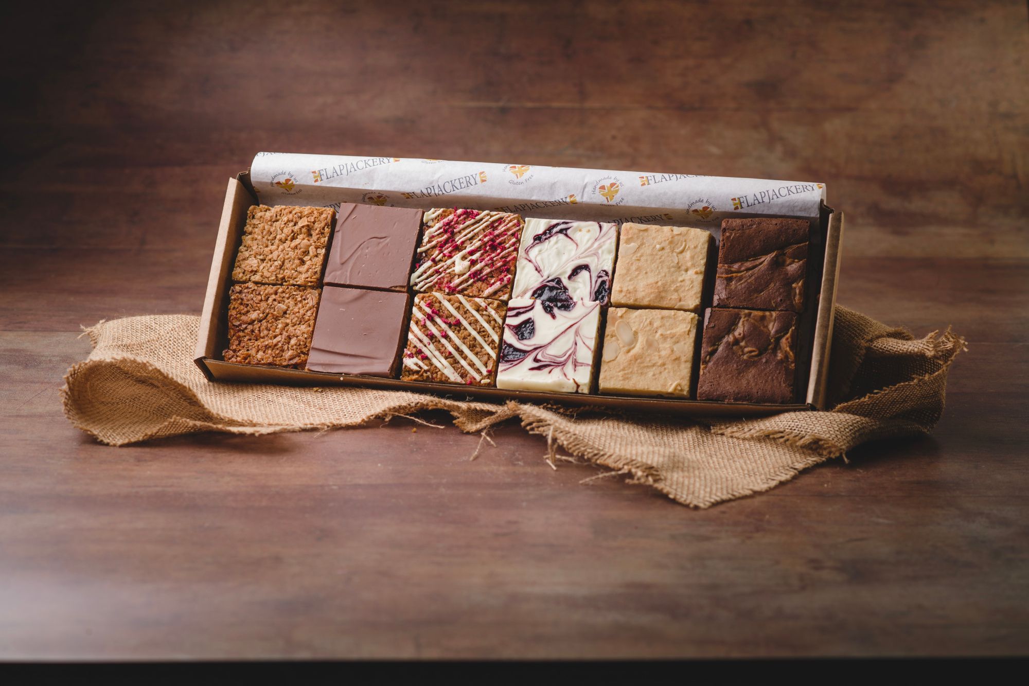 Picnic Flapjack Box - 6 Half Pieces | Assortment Of Luxury Flavours | Handmade In Devon | Gluten Free & Vegetarian | Bite Size