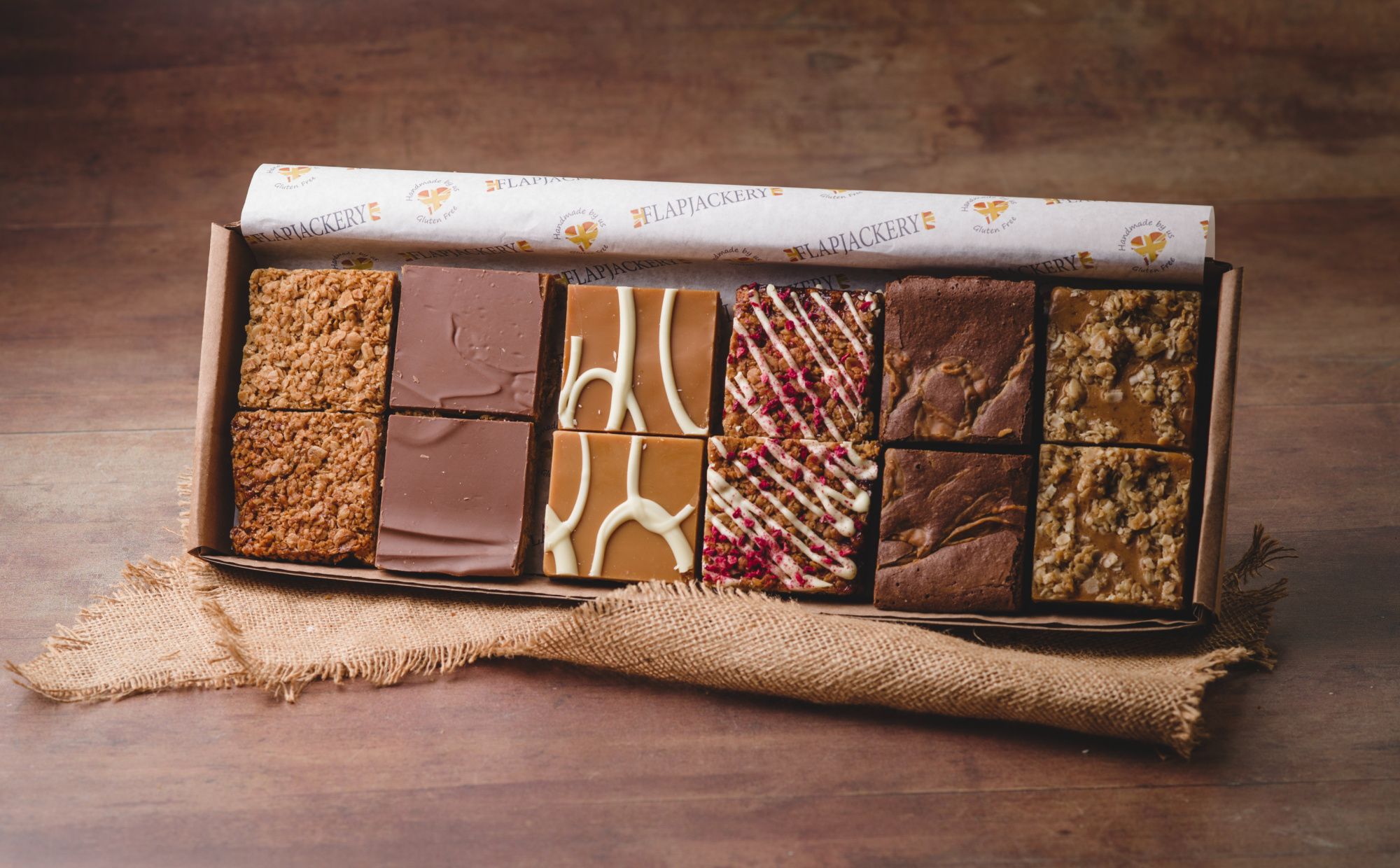 Taste Of The West Award Winning Flapjack Box - 12 Half Pieces | Gluten-Free | Salted Caramel Brownie | Clotted Cream Fudge | Assortment Of Flavours