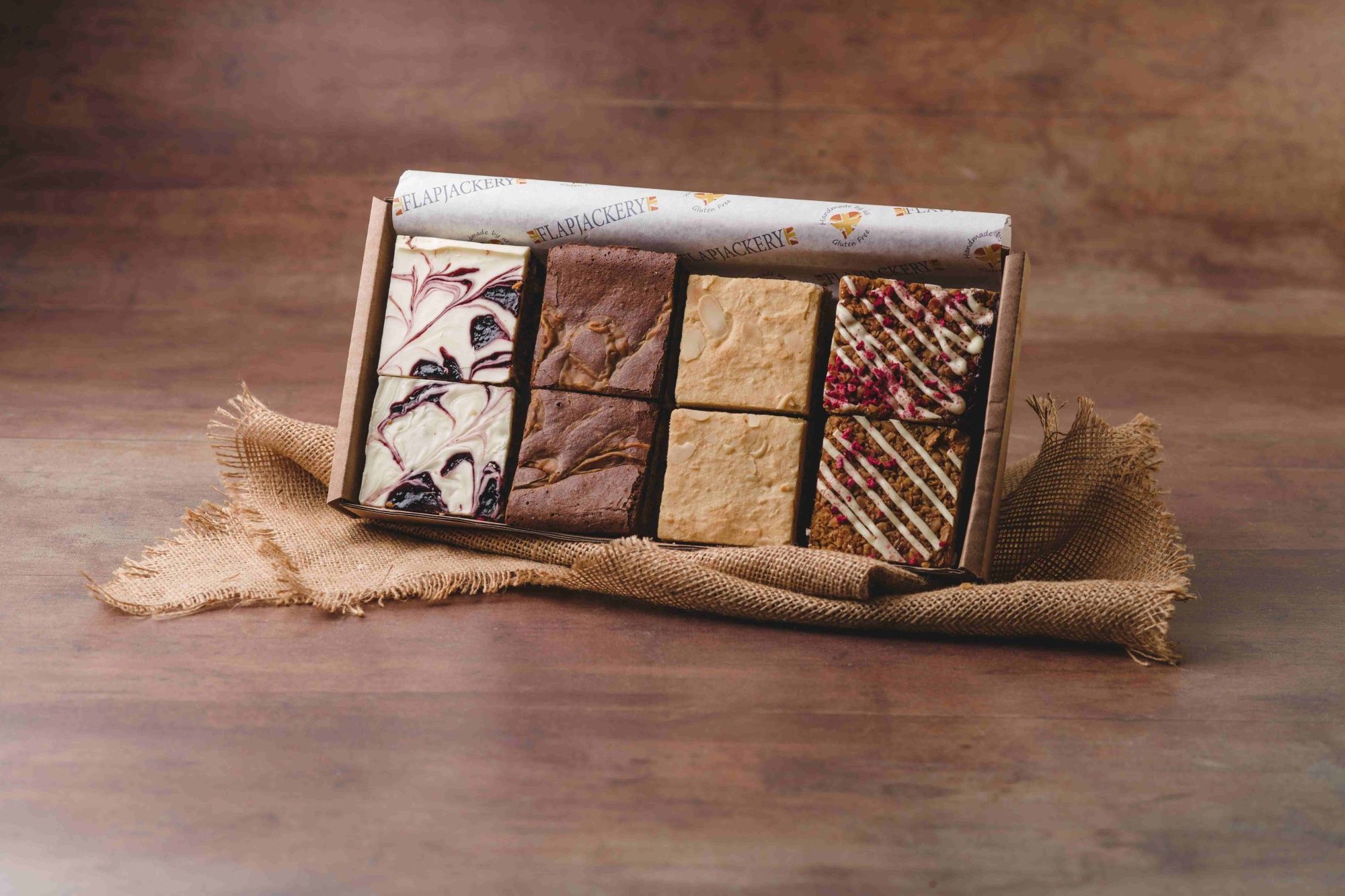 Sharing With Friends Flapjack Box - 8 Half Pieces | Gluten-Free & Vegetarian | Artisan Flavours | Handmade In Devon