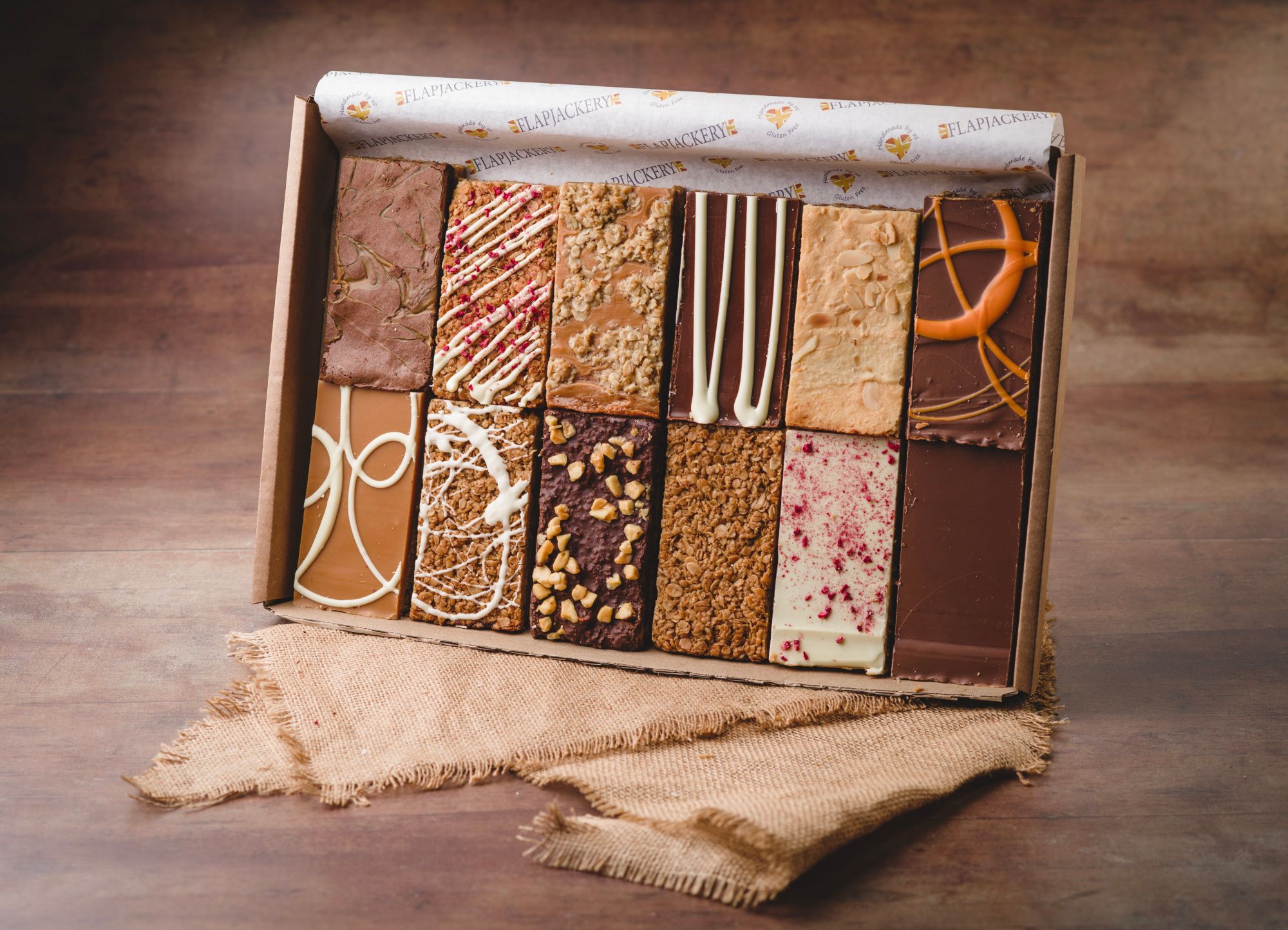 Birthday Selection Flapjack Box - 12 Giant Flapjacks | Gluten-Free & Vegetarian | Locally Sourced Ingredients | Variety Of Artisan Flavours