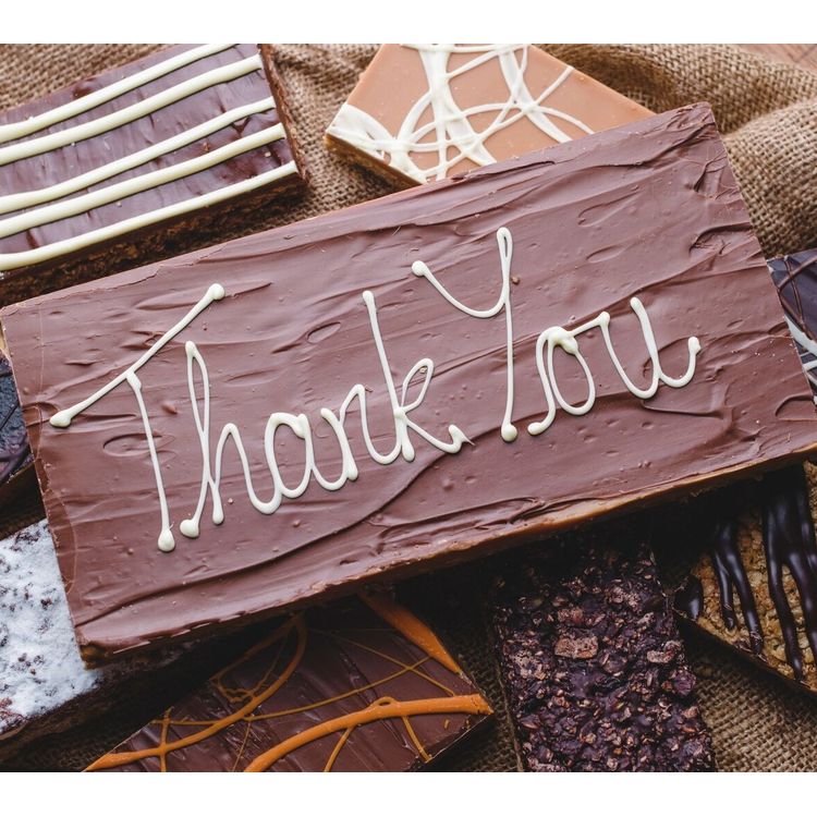 Large Message Flapjack Plaque With White Chocolate Message