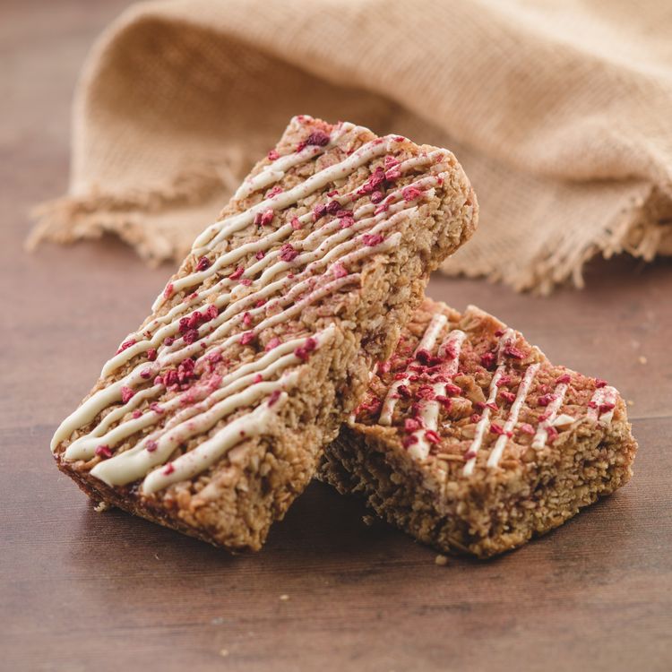 Raspberry &amp; White Chocolate Flapjack