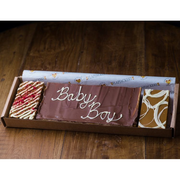 Baby Boy Message Flapjack Box