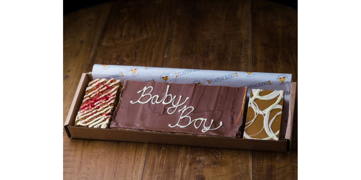 Baby Boy Message Flapjack Box from £38.00