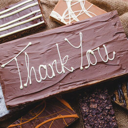Large Message Flapjack Plaque With White Chocolate Message - Thank You