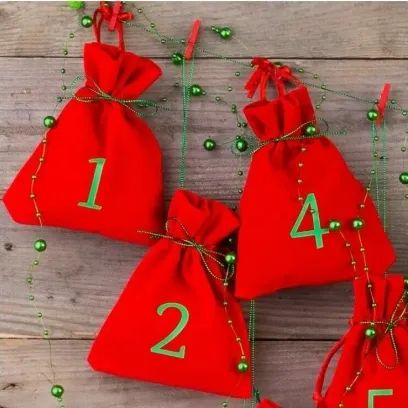 Jute Advent Pouches