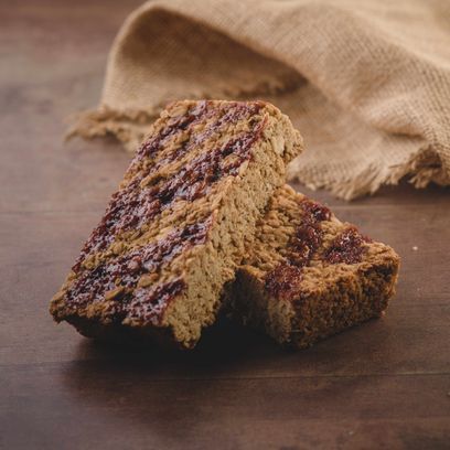 Peanut Butter &amp; Raspberry Jam Flapjack (Vegan) - 1 Giant Flapjack