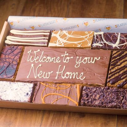 Welcome To Your New Home Message Flapjack Box