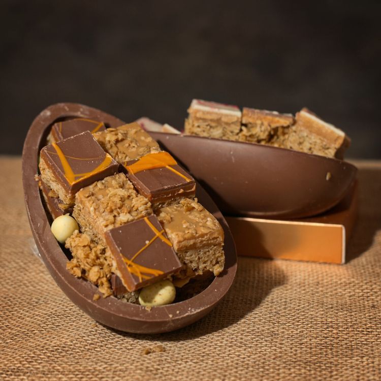 Chocolate Orange and Salted Caramel Flapjack Easter Egg