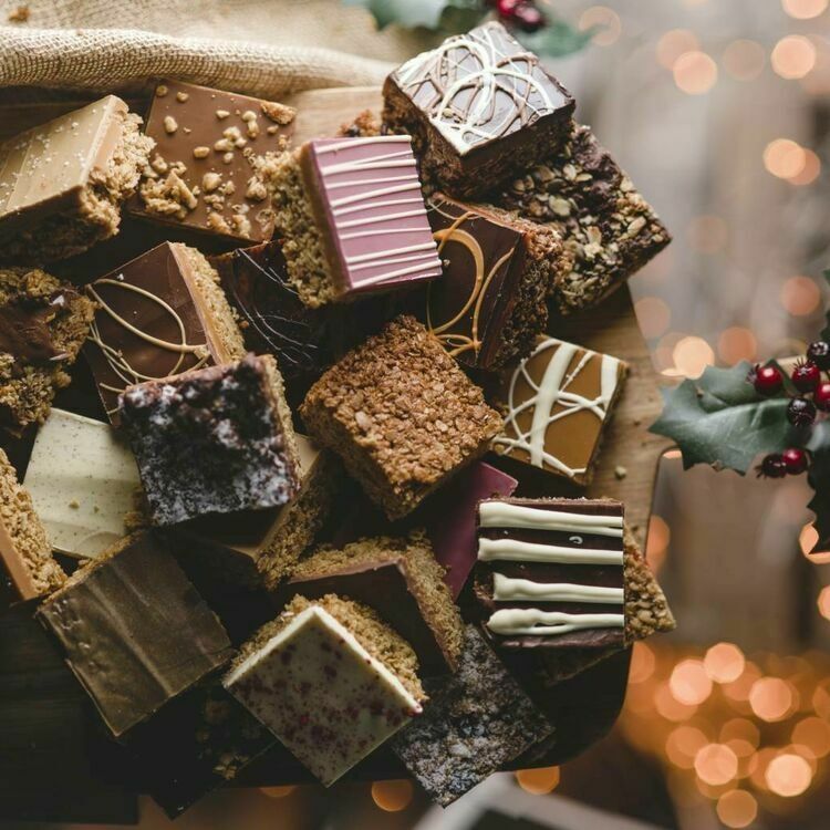 Salted Caramel Fudge and Dark Chocolate Flapjack